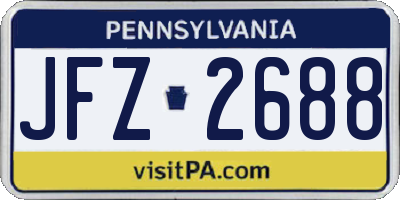 PA license plate JFZ2688