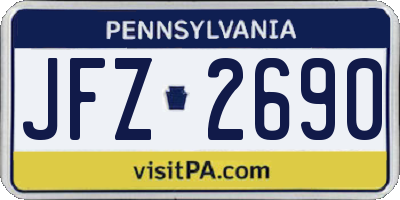 PA license plate JFZ2690