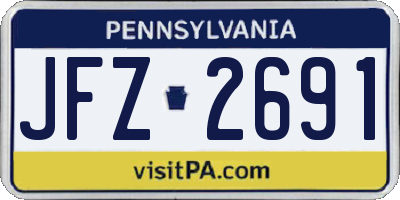 PA license plate JFZ2691