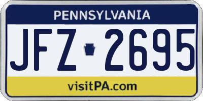 PA license plate JFZ2695