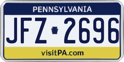 PA license plate JFZ2696