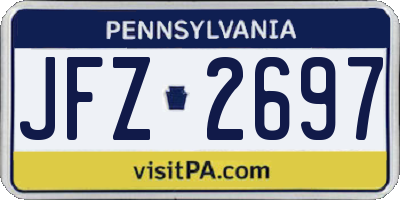 PA license plate JFZ2697
