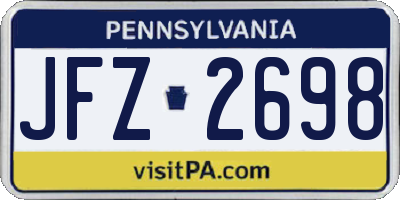 PA license plate JFZ2698