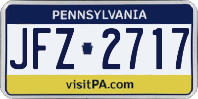 PA license plate JFZ2717