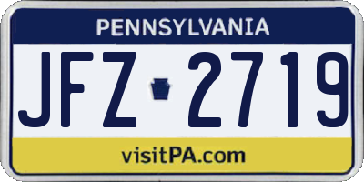 PA license plate JFZ2719