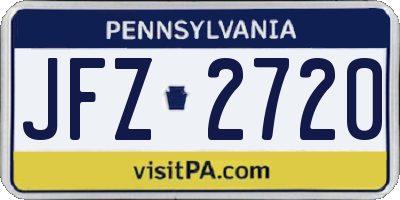 PA license plate JFZ2720