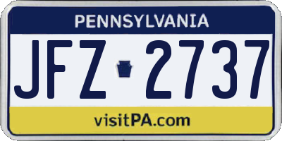 PA license plate JFZ2737