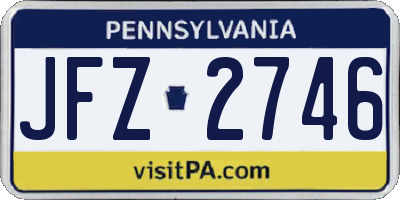 PA license plate JFZ2746