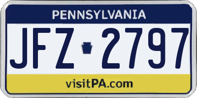 PA license plate JFZ2797