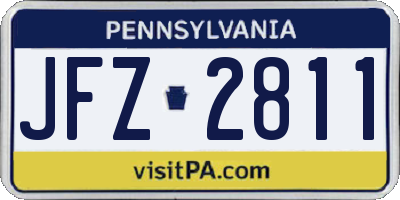 PA license plate JFZ2811