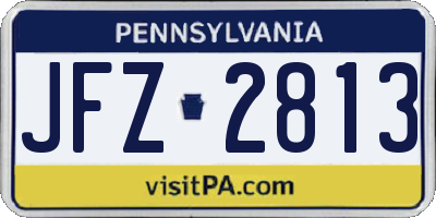 PA license plate JFZ2813