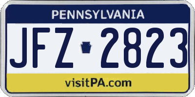 PA license plate JFZ2823