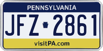 PA license plate JFZ2861