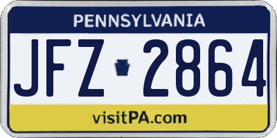 PA license plate JFZ2864