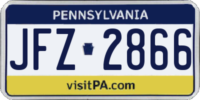 PA license plate JFZ2866