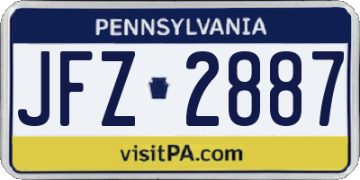 PA license plate JFZ2887