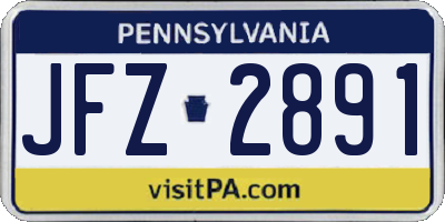 PA license plate JFZ2891
