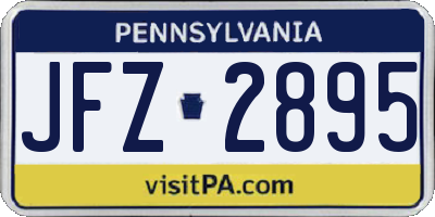 PA license plate JFZ2895