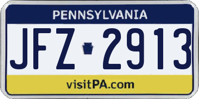 PA license plate JFZ2913