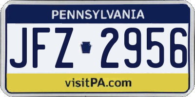 PA license plate JFZ2956