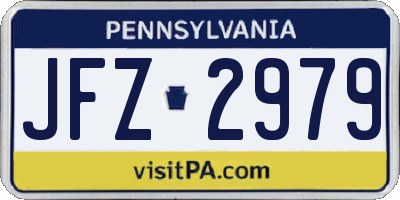PA license plate JFZ2979