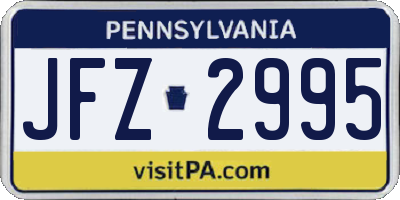 PA license plate JFZ2995