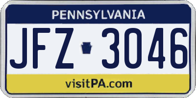 PA license plate JFZ3046