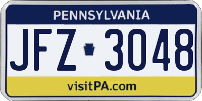 PA license plate JFZ3048