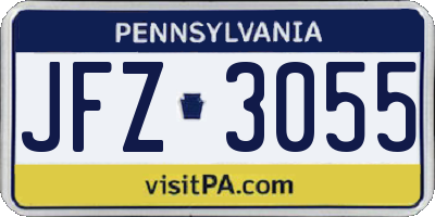 PA license plate JFZ3055
