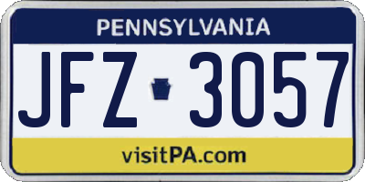 PA license plate JFZ3057