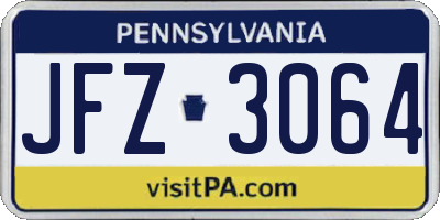 PA license plate JFZ3064