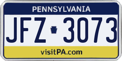 PA license plate JFZ3073