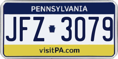PA license plate JFZ3079