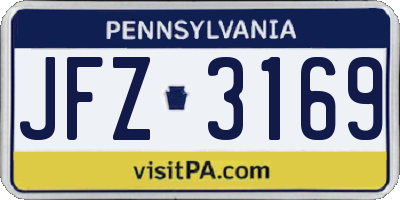 PA license plate JFZ3169