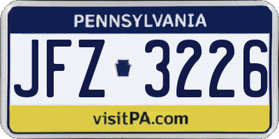 PA license plate JFZ3226
