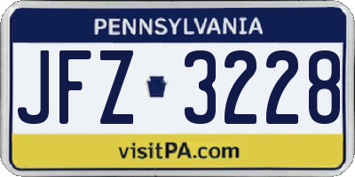 PA license plate JFZ3228