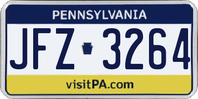 PA license plate JFZ3264
