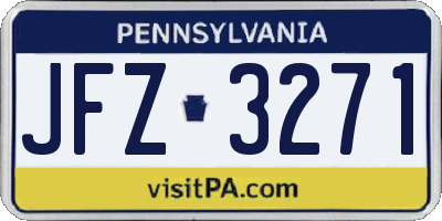PA license plate JFZ3271