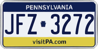 PA license plate JFZ3272