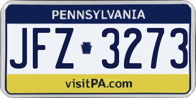 PA license plate JFZ3273