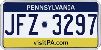 PA license plate JFZ3297