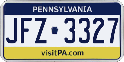 PA license plate JFZ3327