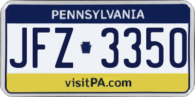 PA license plate JFZ3350