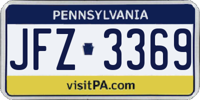 PA license plate JFZ3369