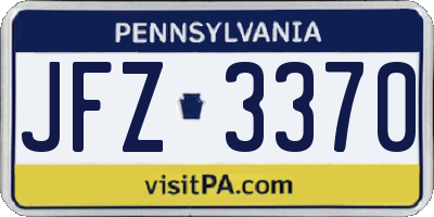 PA license plate JFZ3370