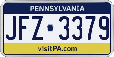 PA license plate JFZ3379