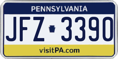PA license plate JFZ3390