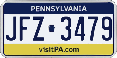 PA license plate JFZ3479
