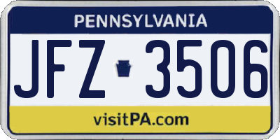 PA license plate JFZ3506