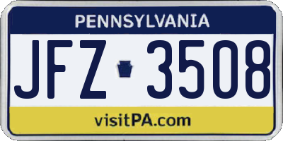 PA license plate JFZ3508
